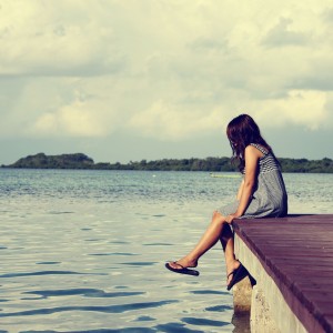 Girl On A Pier Photo