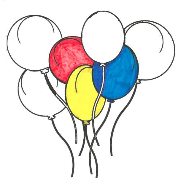 ReallyColor Balloons Coloring Page