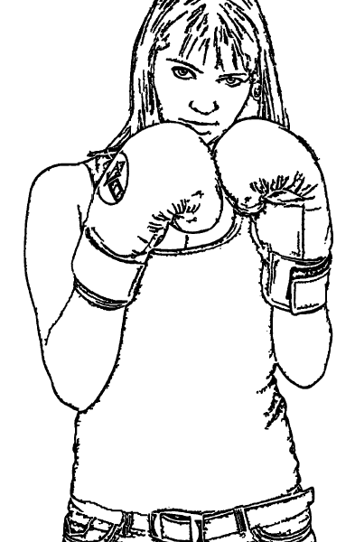 Lady Boxer ReallyColoring Page