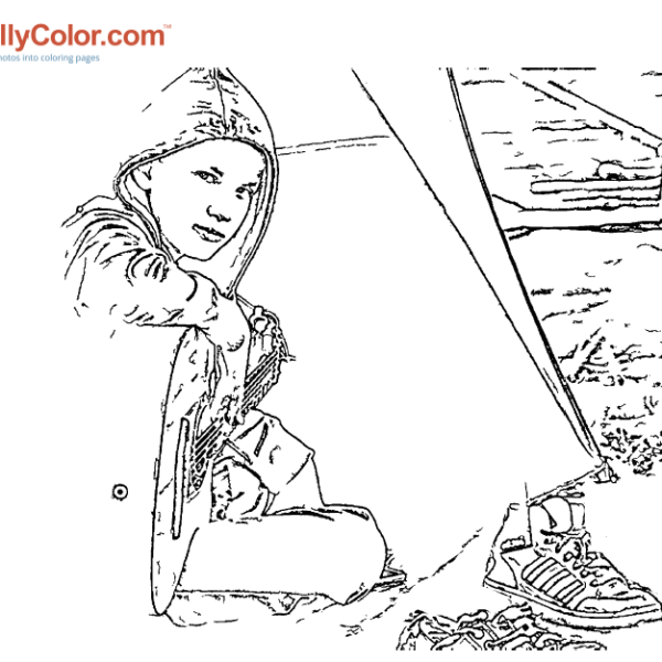 ReallyColor - Tent Music Coloring Page