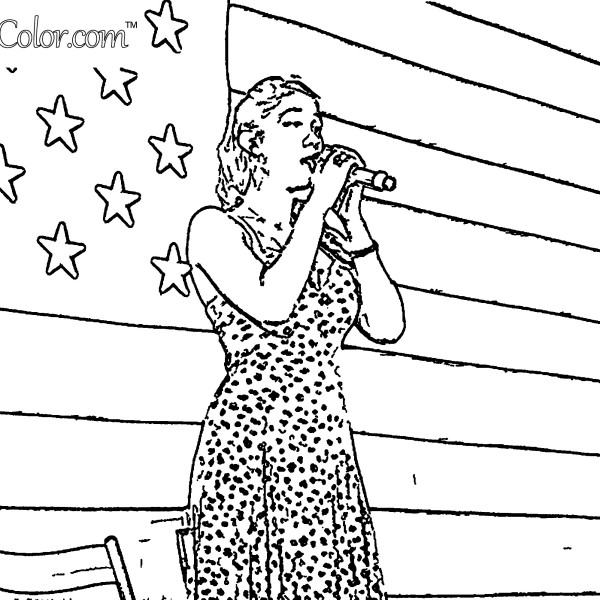 Flag Singer Coloring Page