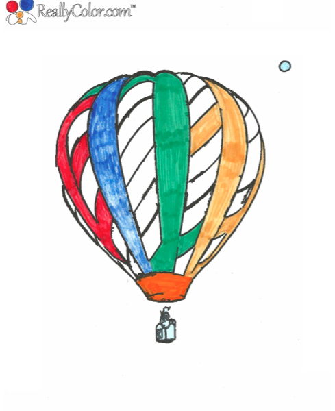 Balloon To The Moon Coloring Page