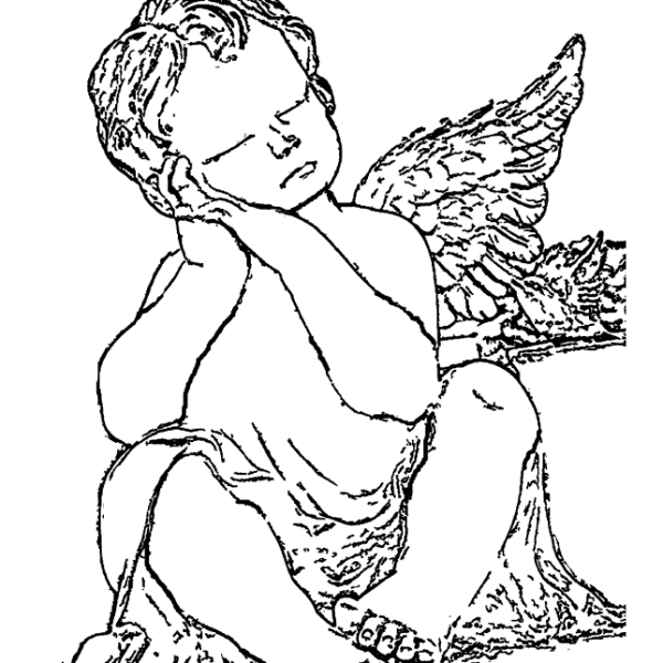 Angel Statue Coloring Page