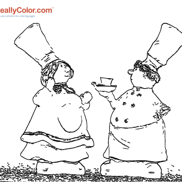 The Flirty Chef Coloring Page