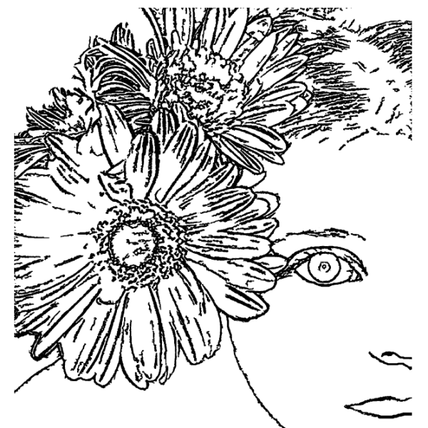 Flower In Hair Coloring Page