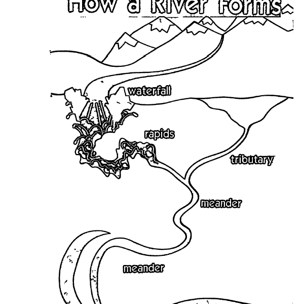 How A River Forms Coloring Page