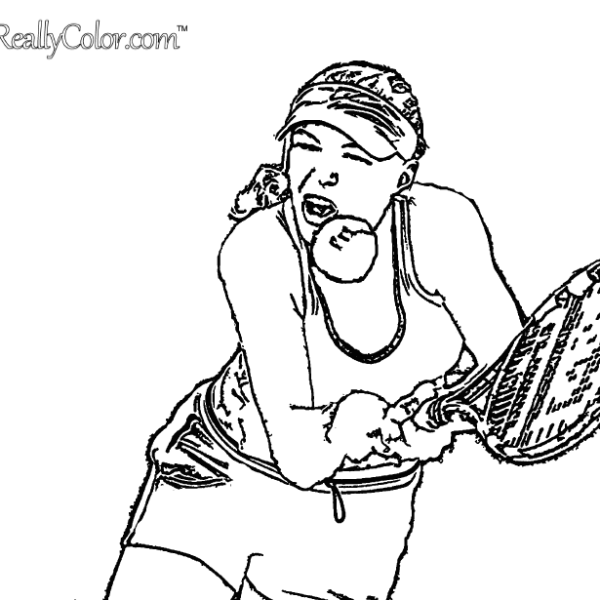 Tennis Player Coloring Page