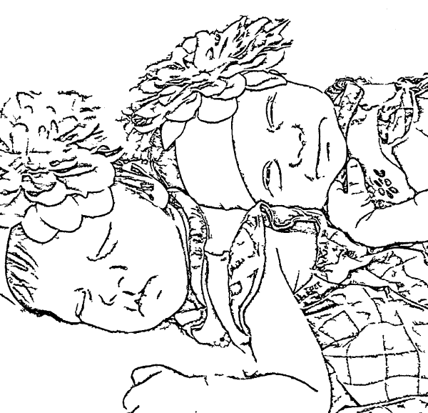 ReallyColor User Hall of Fame - Newborn Babies Coloring Page