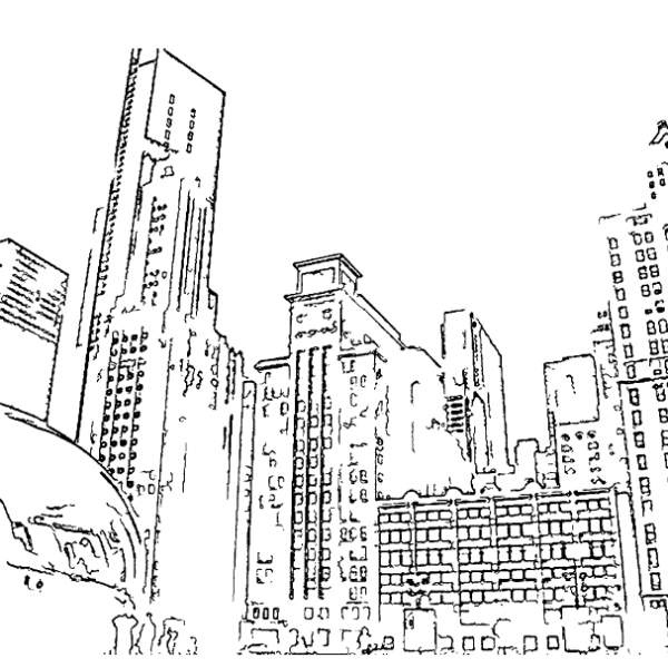 ReallyColor - Chicago Skyline Coloring Page