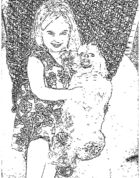 ReallyColor - Girl And Her Dog Coloring Page