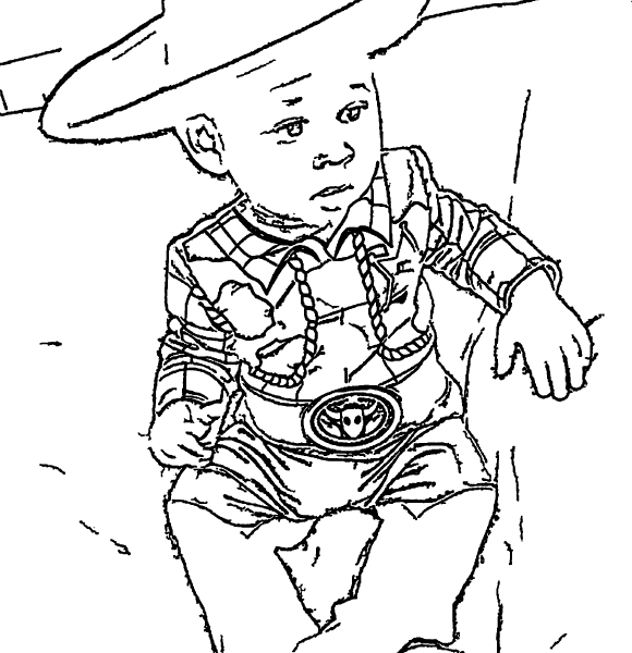 ReallyColor Hall of Fame - Little Cowboy Coloring Page