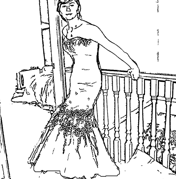 ReallyColor User Hall of Fame - Beautiful Dress Coloring Page