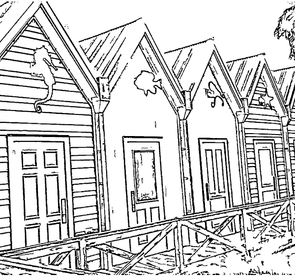 ReallyColor User Hall of Fame - Colorful Houses Coloring Page