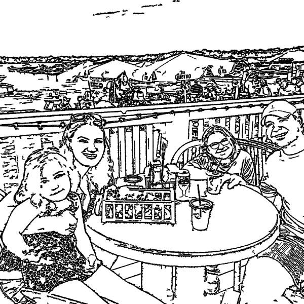 ReallyColor Hall of Fame - Family Vacation Coloring Page