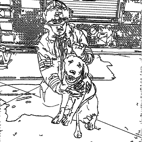 ReallyColor User Hall of Fame - Fireman Dog Coloring Page