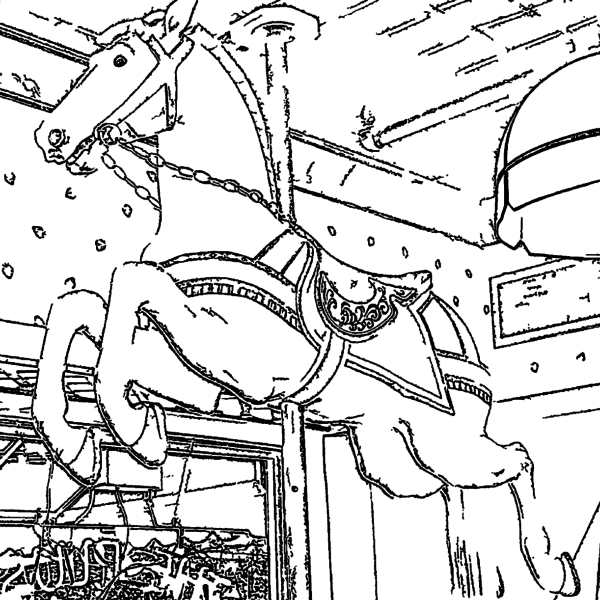 ReallyColor Hall of Fame - Carousel Horse Coloring Page