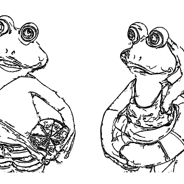 ReallyColor Hall of Fame - Swimming Frogs Coloring Page