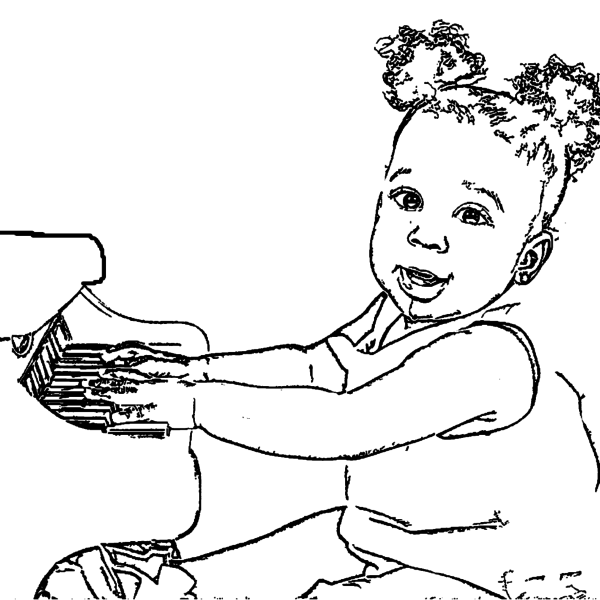 ReallyColor Hall Of Fame - Piano Girl Coloring Page