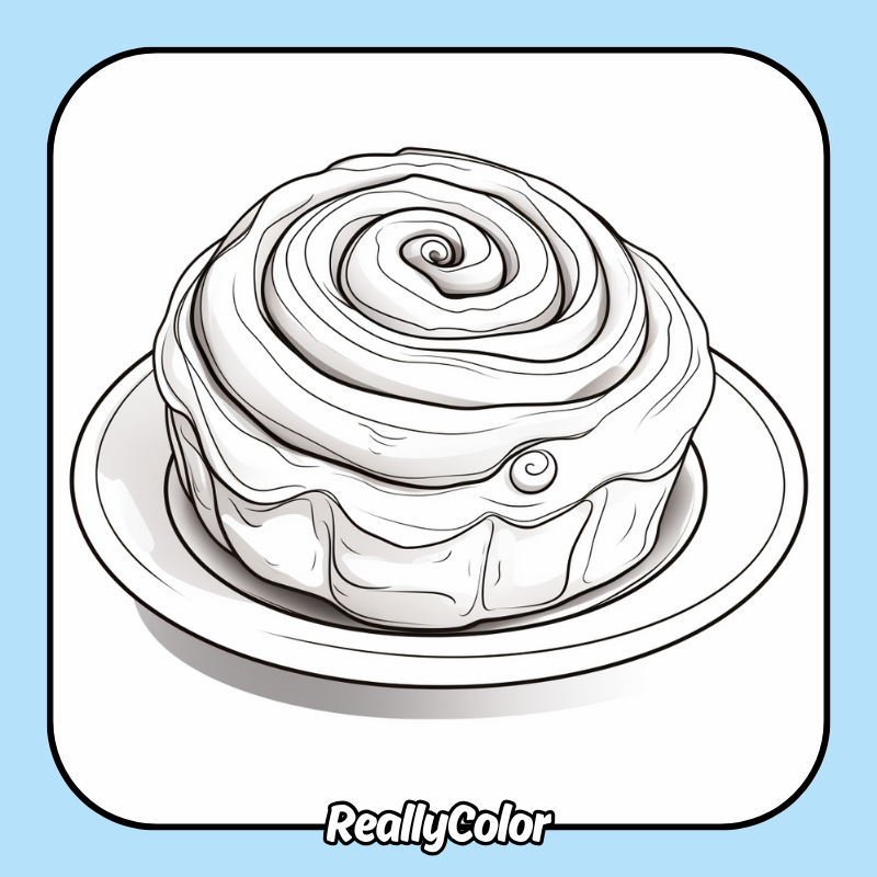 Cinnamon roll coloring pages