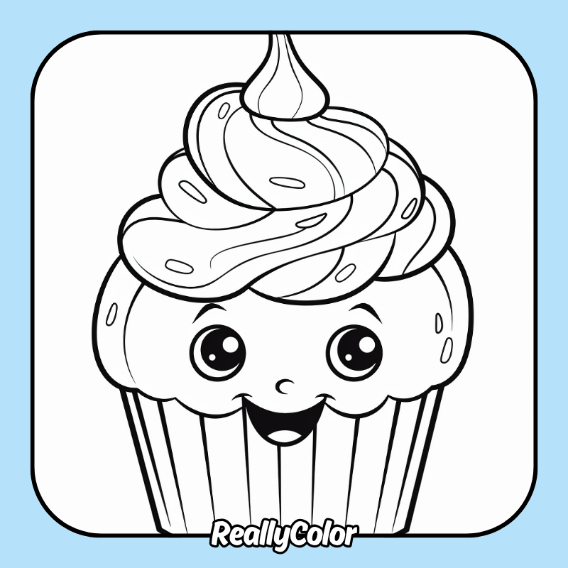 Cupcake coloring pages