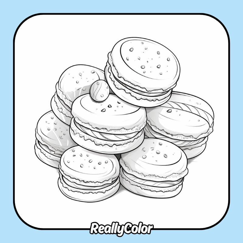 Macaron coloring pages