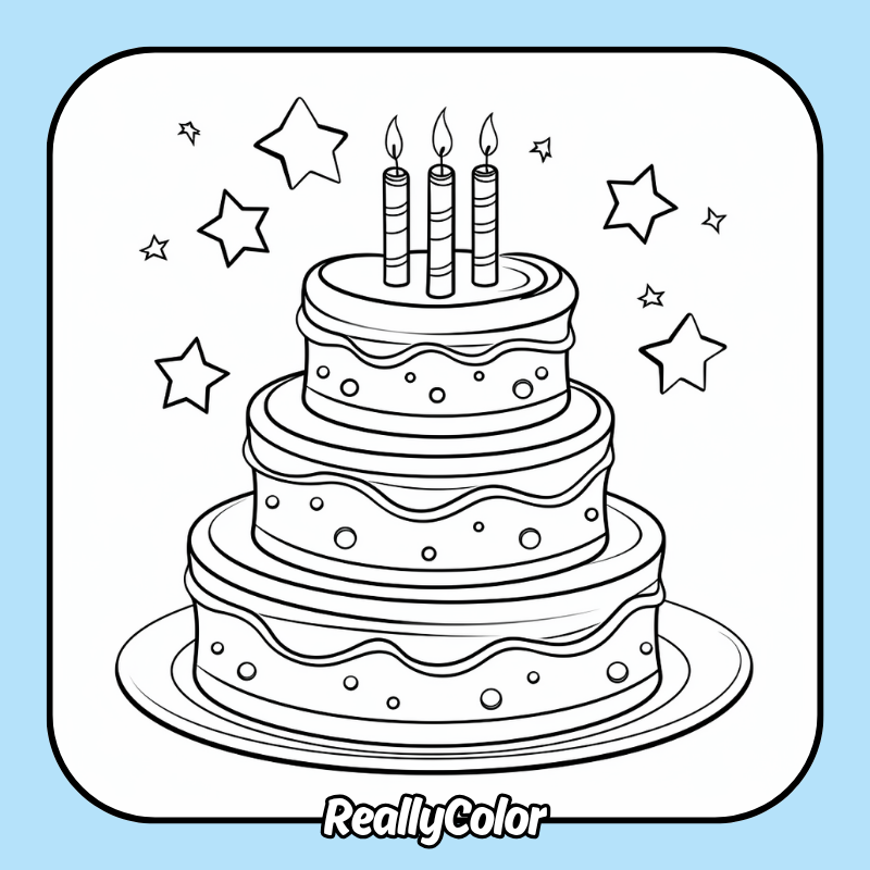 Cake coloring pages