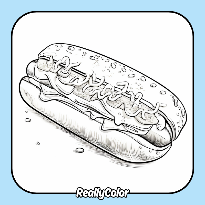 Hot dog coloring pages