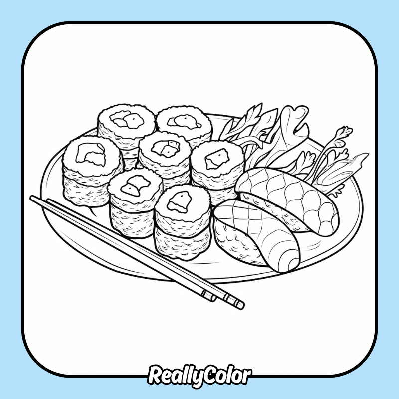 Sushi coloring pages