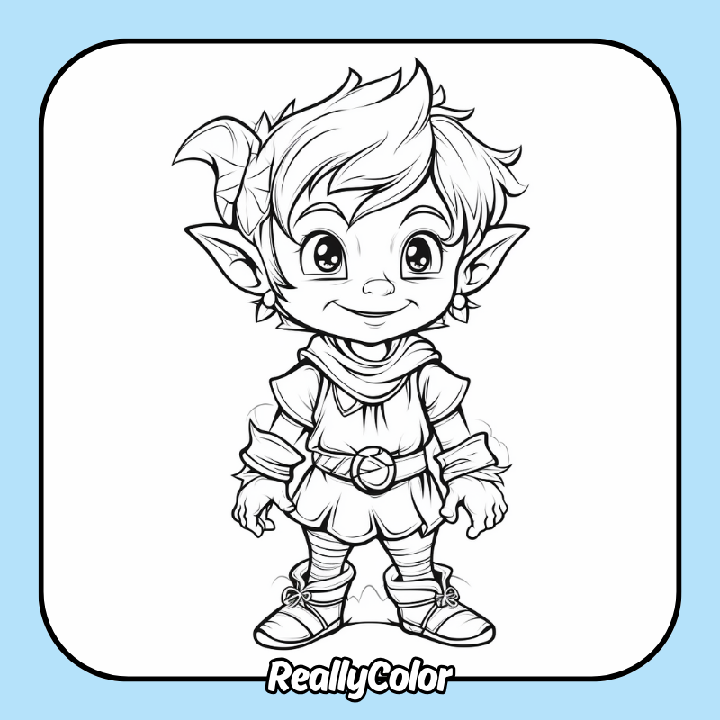 Elf coloring pages