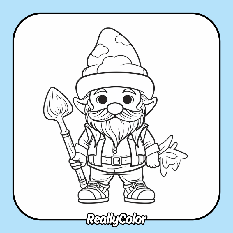 Gnome coloring pages