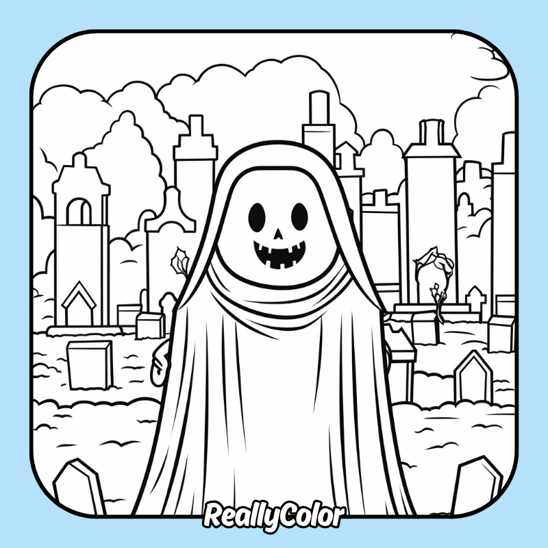 Ghost coloring pages