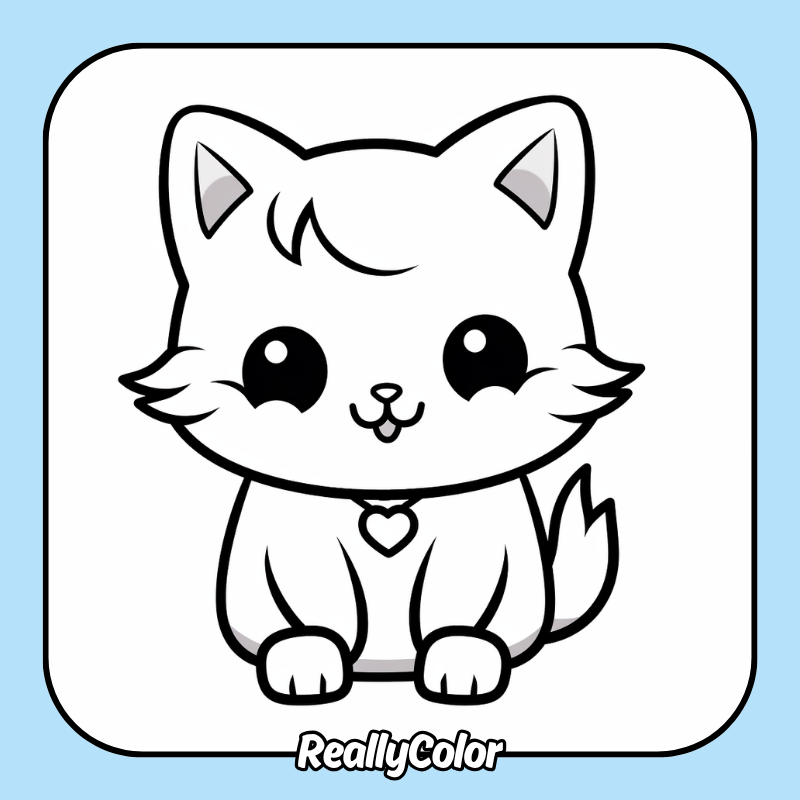 Anime cat coloring pages