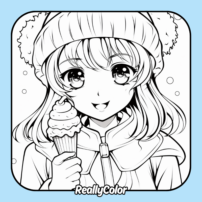 Anime girl coloring pages