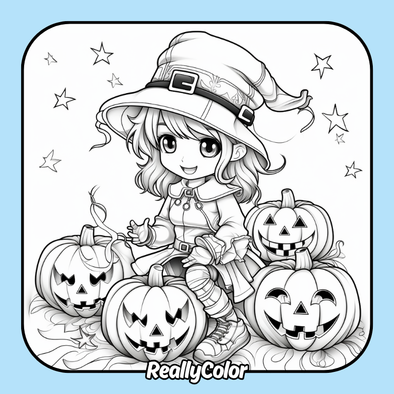 Anime Halloween coloring pages