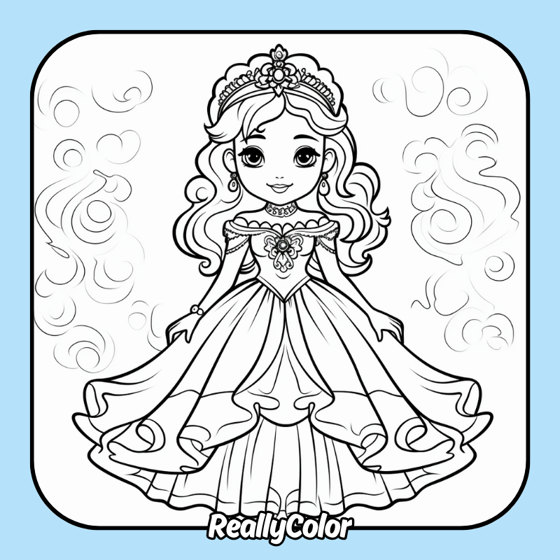 Anime princess coloring pages