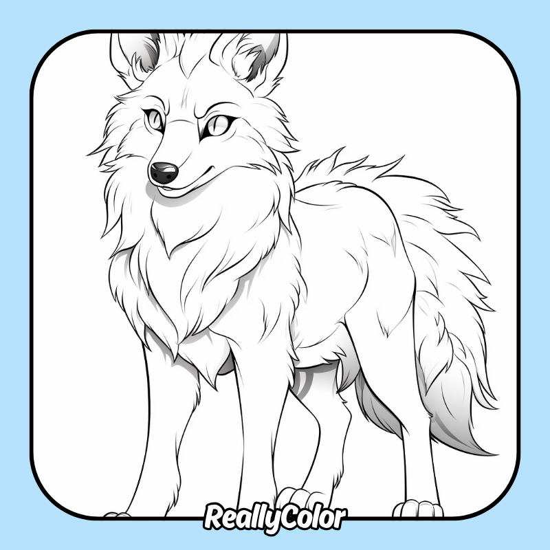 Wolf anime coloring pages