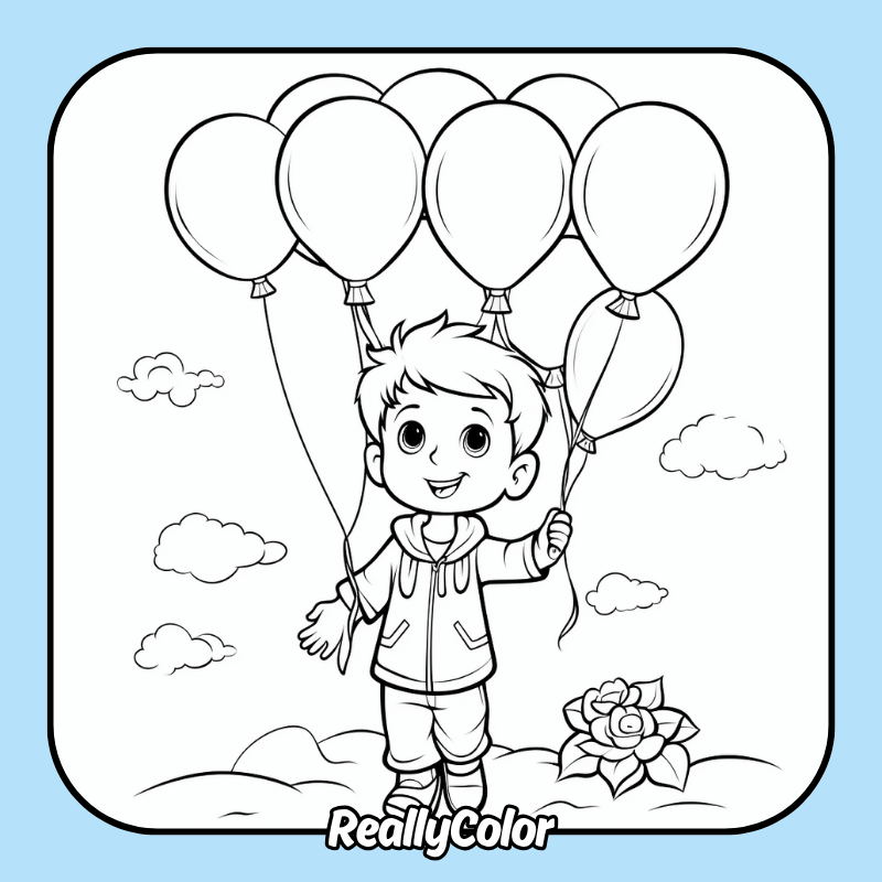 Balloon coloring pages