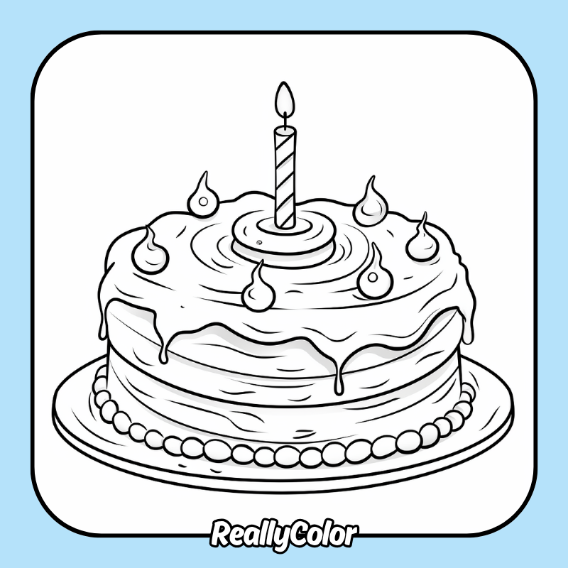 Birthday cake coloring pages