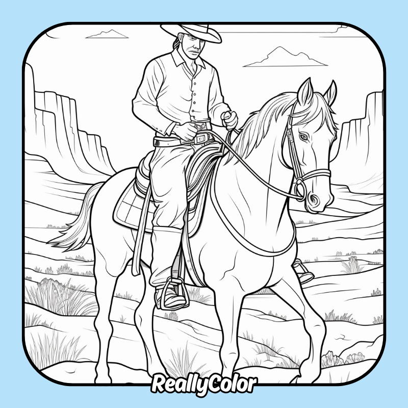 Cowboy coloring pages