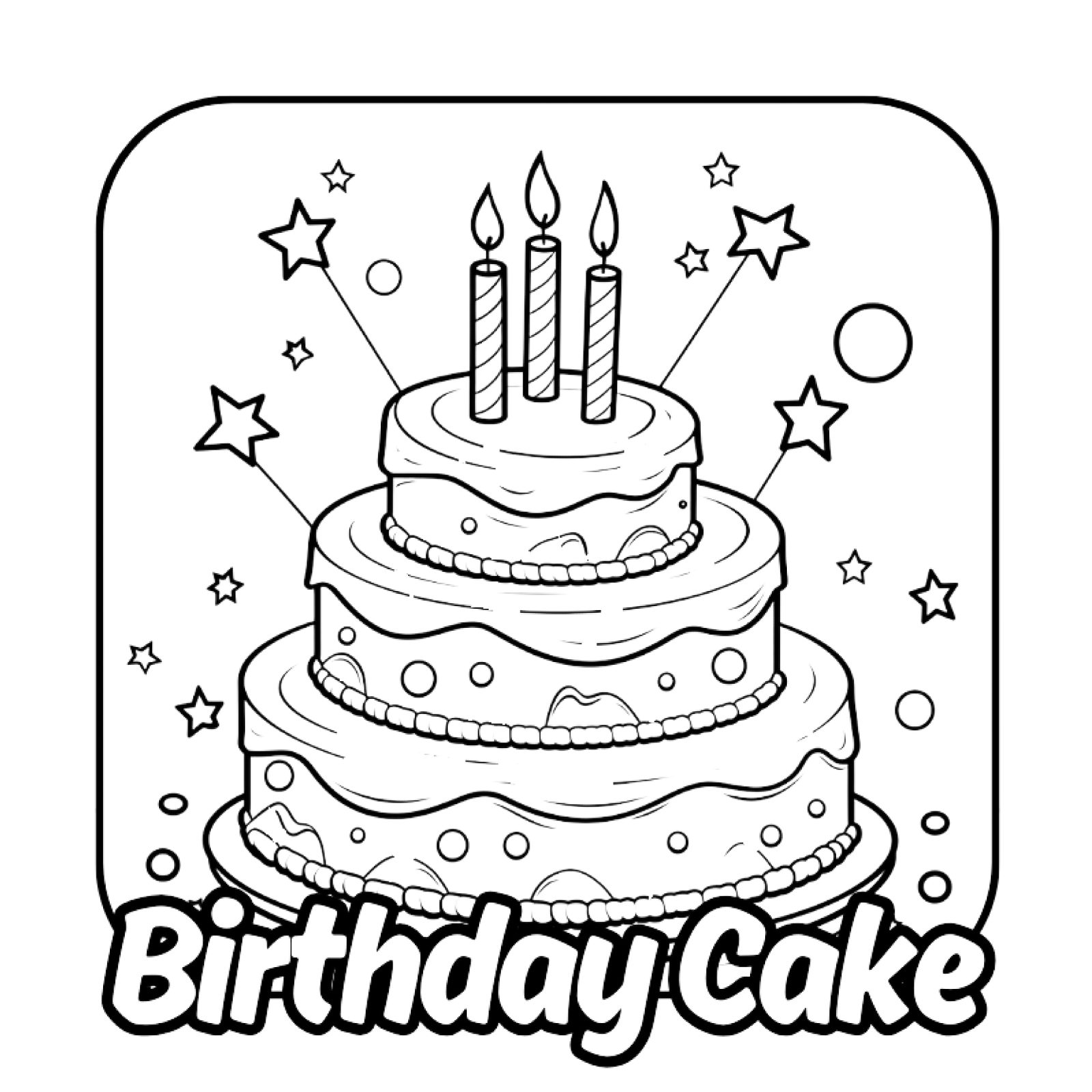 Free Birthday Cake Coloring Pages