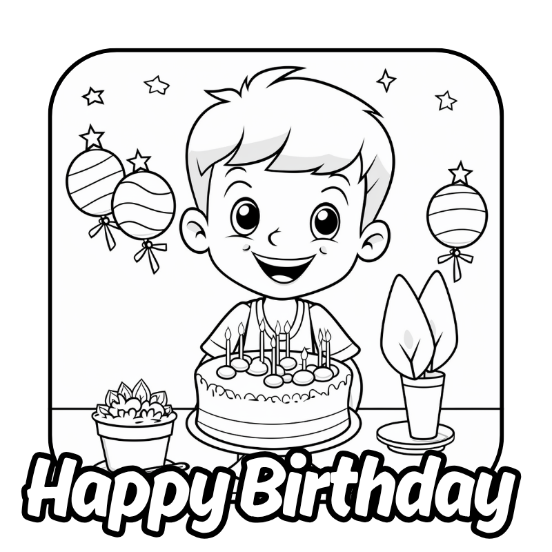 Happy Birthday - Free Coloring Pages