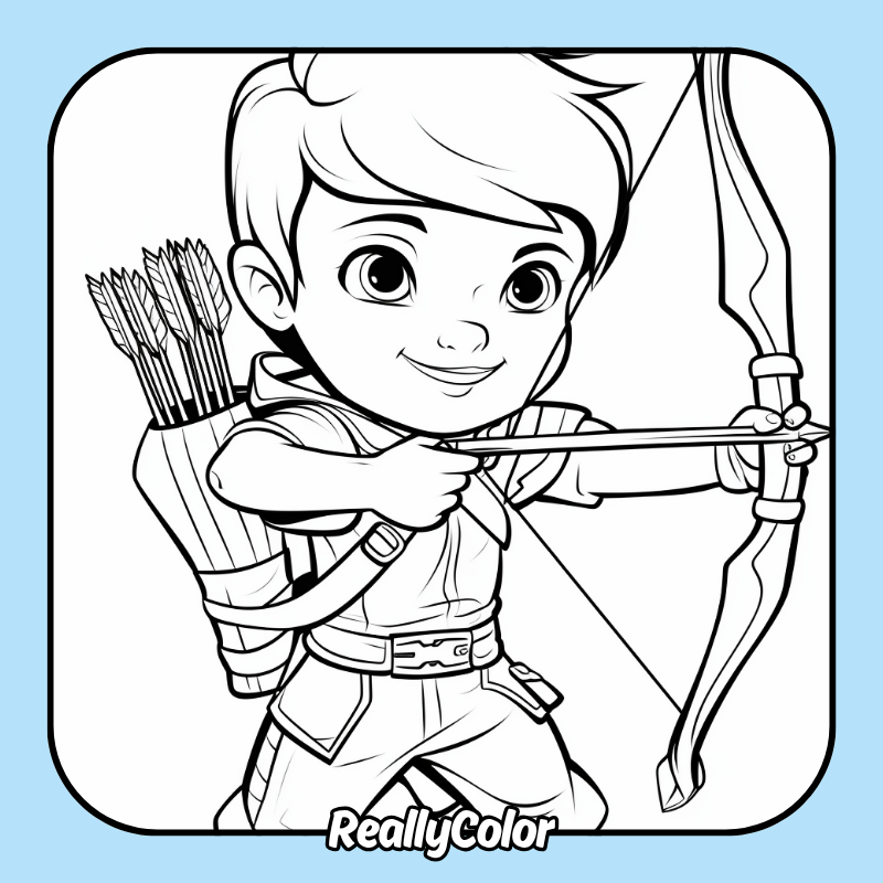 Bow and arrows coloring pages