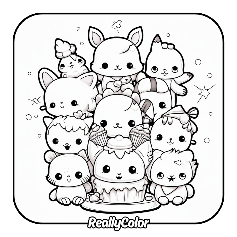 Free printable Kawaii anime coloring pages
