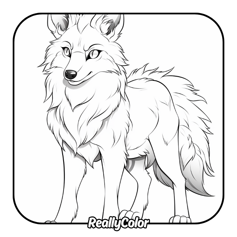 Free printable Wolf anime coloring pages