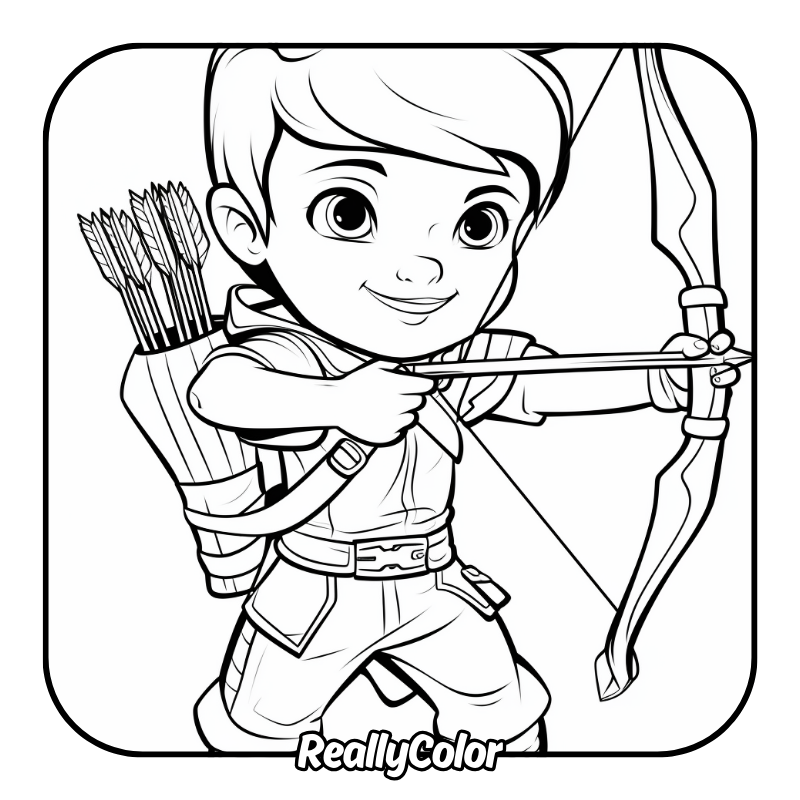 Free printable Bow and arrows coloring pages