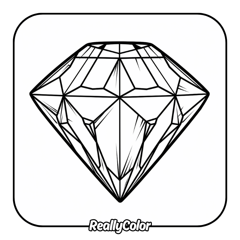 Free printable Diamond coloring pages
