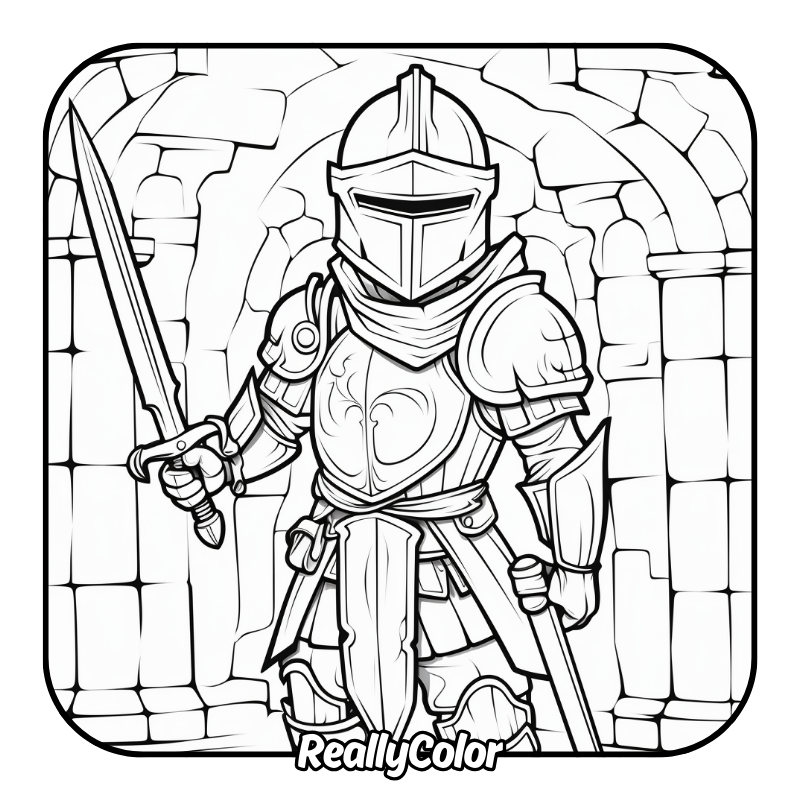 Free printable Knight coloring pages