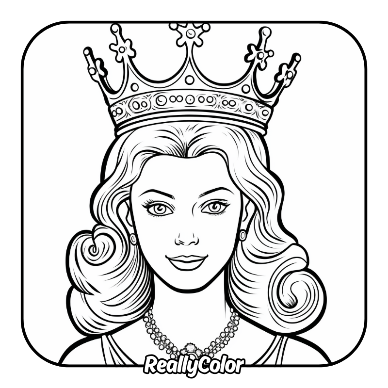 Free printable Queen coloring pages