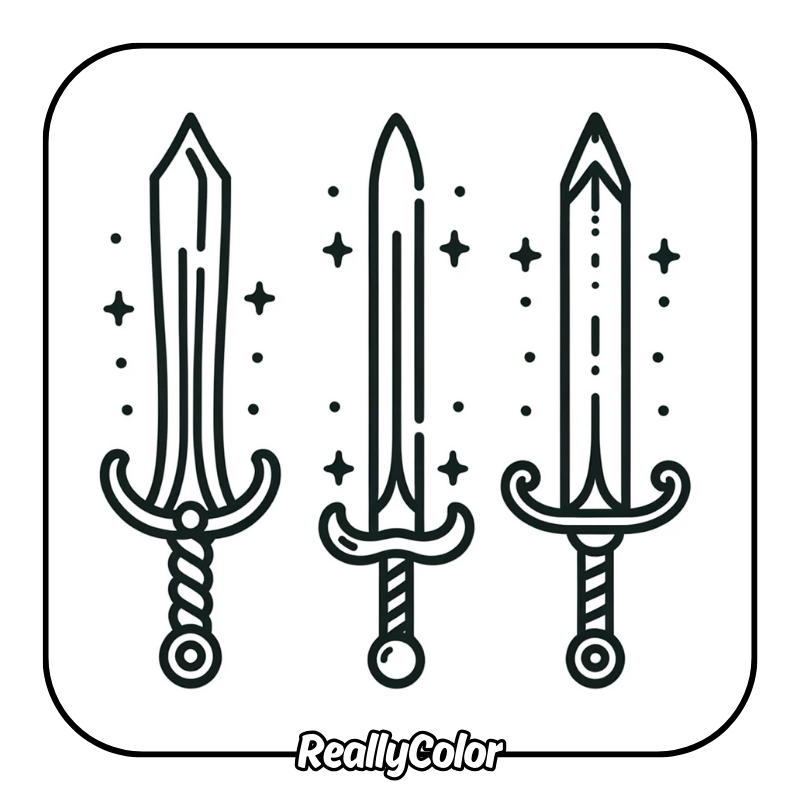 Free printable Sword coloring pages