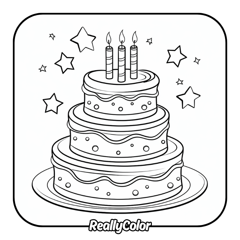 Free printable Cake coloring pages
